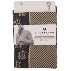 Foulard toucher coton bicolore à rayures 60x180 cm Homme BILL TORNADE