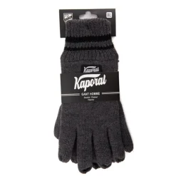 Gants en maille noir à rayures aux poignets Homme KAPORAL