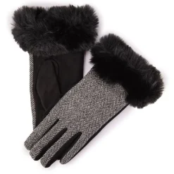Gants fourrés motif à chevron fin Femme BILL TORNADE