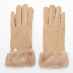 Gants maille fine fausse fourrure Femme LULU CASTAGNETTE