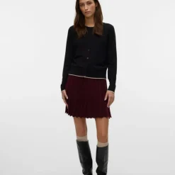 Gilet breeze col rond noir avec liseré blanc regular fit Femme VERO MODA