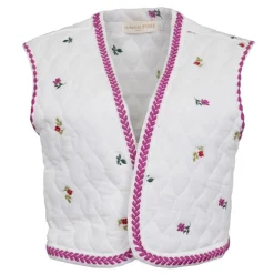 Gilet coton écru Vanida brodé Femme LA PETITE ETOILE