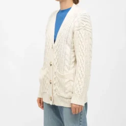 Gilet maille torsadée couleur ivoire moore Femme LA PETITE ETOILE