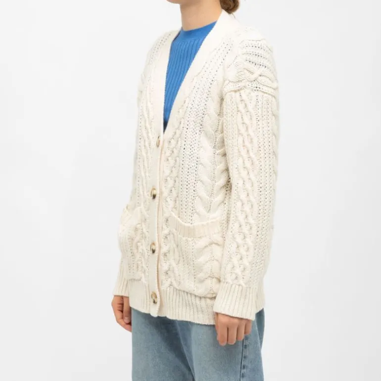 Gilet maille torsadée couleur ivoire moore Femme LA PETITE ETOILE