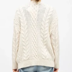 Gilet maille torsadée couleur ivoire moore Femme LA PETITE ETOILE