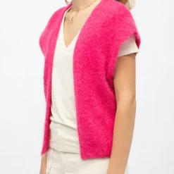 Gilet rose vibrant maille sade Femme LA PETITE ETOILE