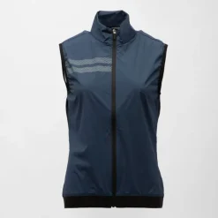 Gilet technique de sport bleu marine avec rayures col cheminée Femme ROSSIGNOL