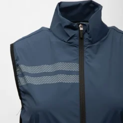 Gilet technique de sport bleu marine avec rayures col cheminée Femme ROSSIGNOL