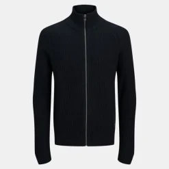 Gilet zippé en maille tricoté avec col cheminée Homme JACK & JONES