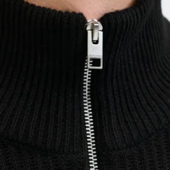 Gilet zippé en maille tricoté avec col cheminée Homme JACK & JONES