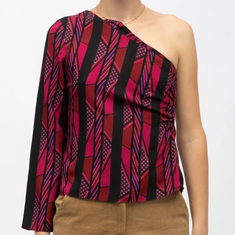 Haut asymétrique imprimé cravate tifany Femme LA PETITE ETOILE