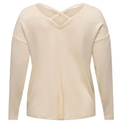 Haut beige manches longues croisé dans le dos Femme ONLY CARMAKOMA