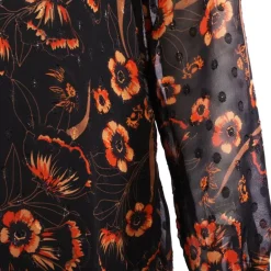 Haut blouse carlina imprimée noir et rouge Femme DEELUXE 74