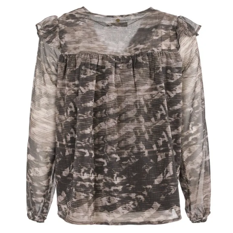 Haut blouse hua gris kaki Femme DEELUXE 74