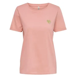 Haut col rond broderie cœur irisée Femme ONLY