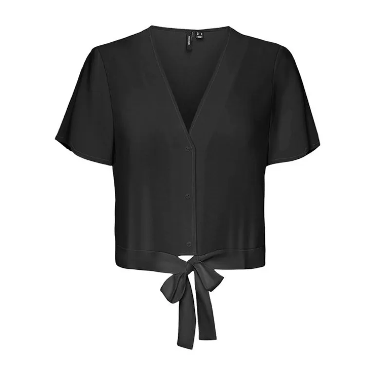 Haut court noué noir Femme VERO MODA