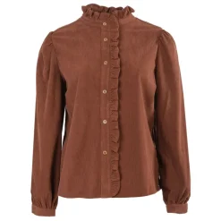 Haut eline à volants marron Femme DEELUXE 74
