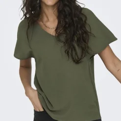 Haut manches courtes à volants uni Femme ONLY
