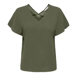 Haut manches courtes à volants uni Femme ONLY