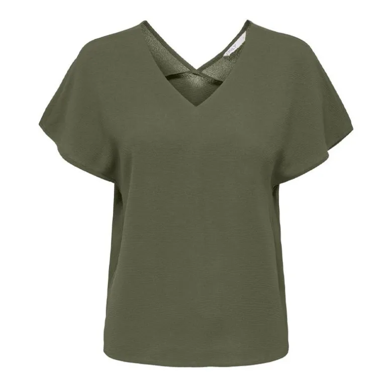 Haut manches courtes à volants uni Femme ONLY