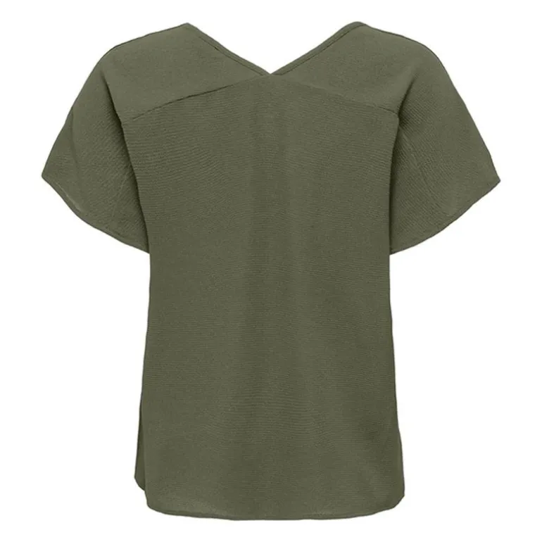 Haut manches courtes à volants uni Femme ONLY