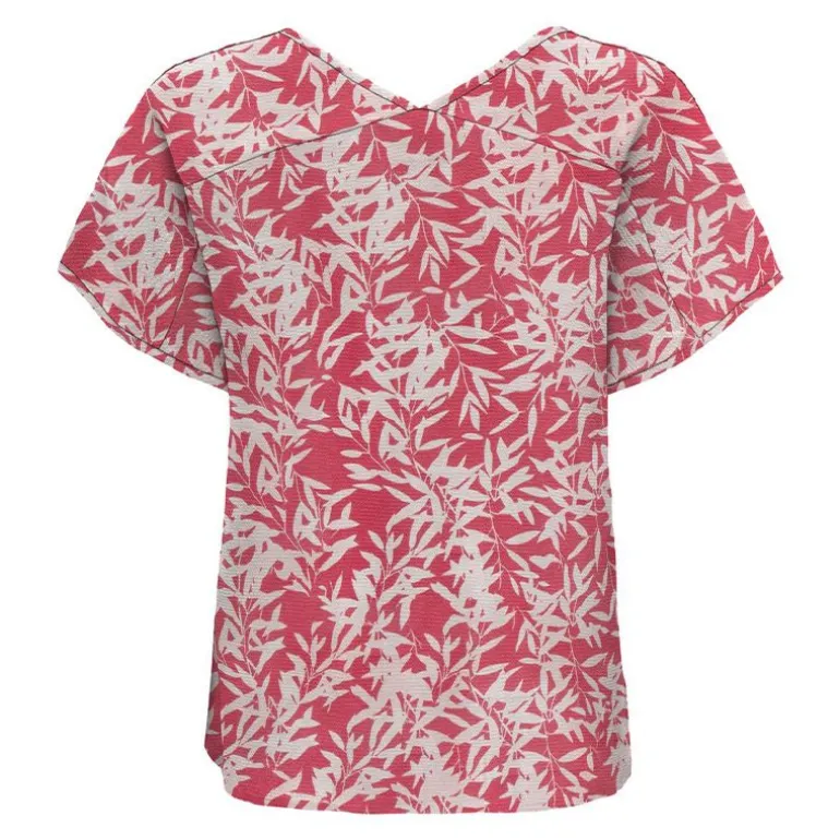 Haut manches courtes à volants motif tropical Femme ONLY