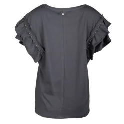 Haut manches courtes à volants kaki Femme DEELUXE 74