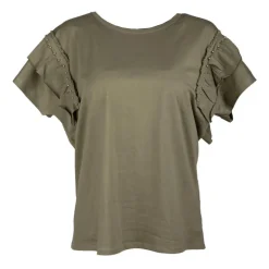 Haut manches courtes à volants kaki Femme DEELUXE 74