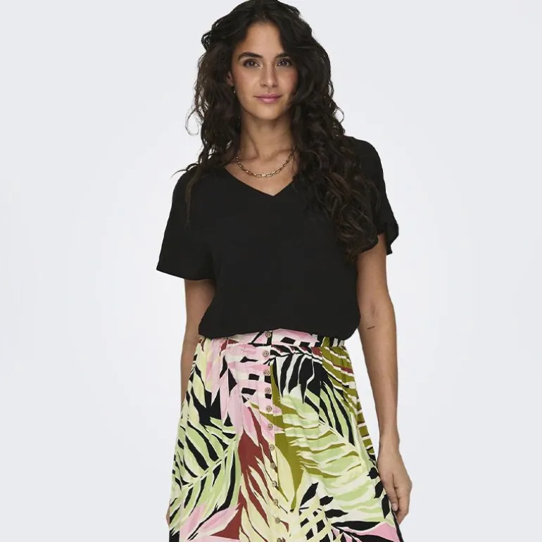 Haut manches courtes à volants uni Femme ONLY