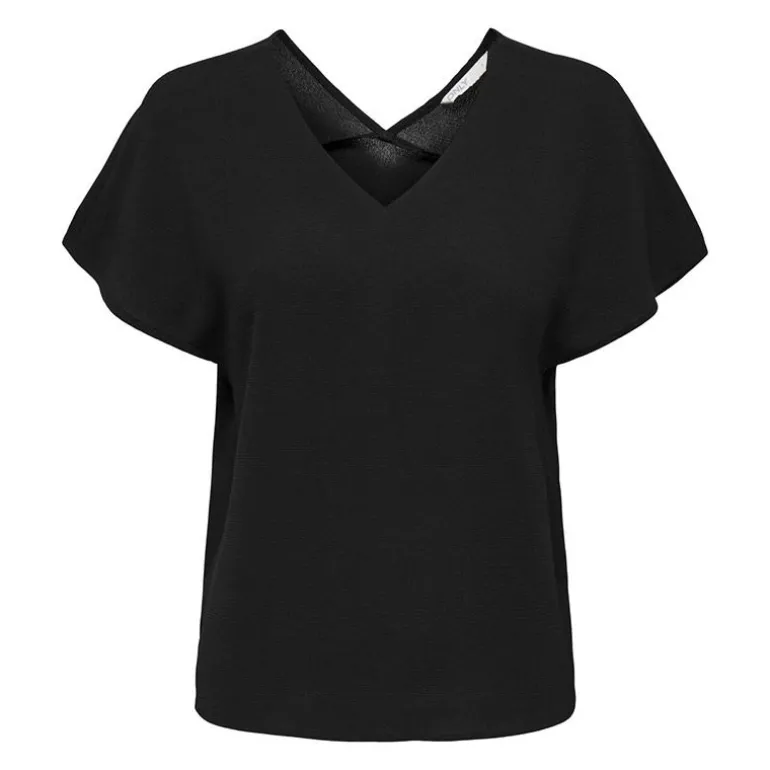 Haut manches courtes à volants uni Femme ONLY