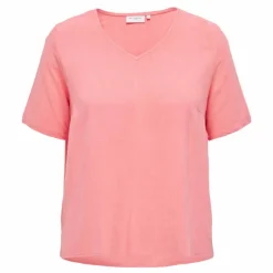 Haut manches courtes col v uni droit Femme ONLY CARMAKOMA