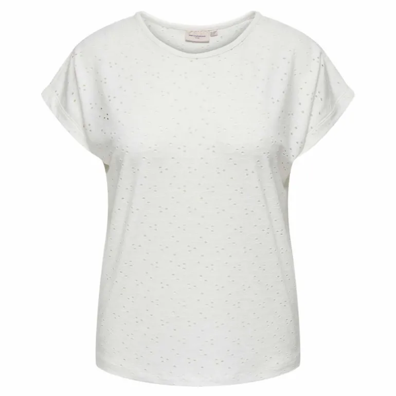 Haut manches courtes col rond détails broderie Femme ONLY CARMAKOMA