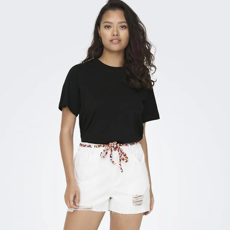 Haut manches courtes Pisa col rond 100% coton cloud dancer Femme JDY