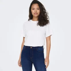 Haut manches courtes Pisa col rond 100% coton cloud dancer Femme JDY