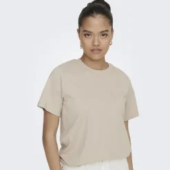 Haut manches courtes Pisa col rond 100% coton cloud dancer Femme JDY