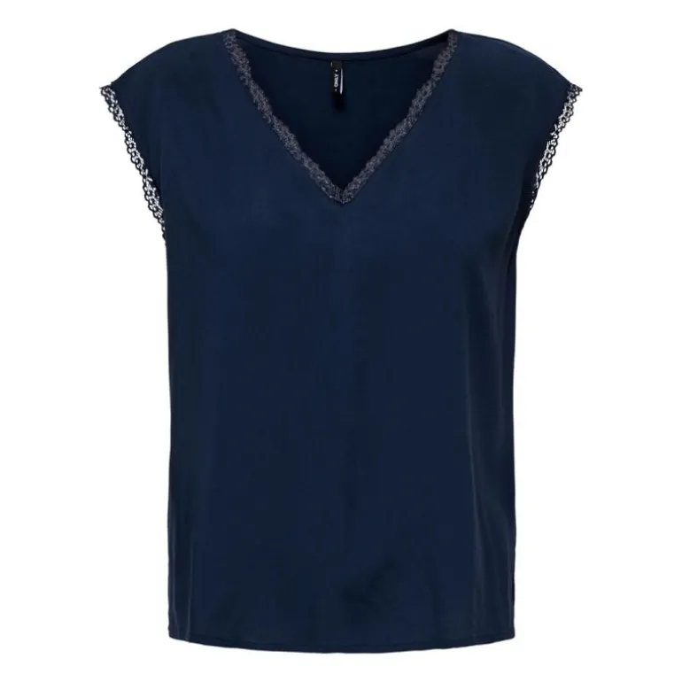 Haut manches courtes selina kalamata col v Femme ONLY