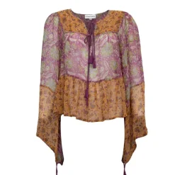 Haut manches longues loah transparent à fleurs Femme ANTIK BATIK