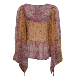 Haut manches longues loah transparent à fleurs Femme ANTIK BATIK