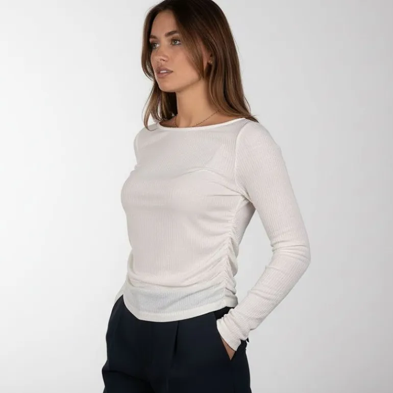 Haut manches longues transparent à plis henriette bayberry Femme ONLY