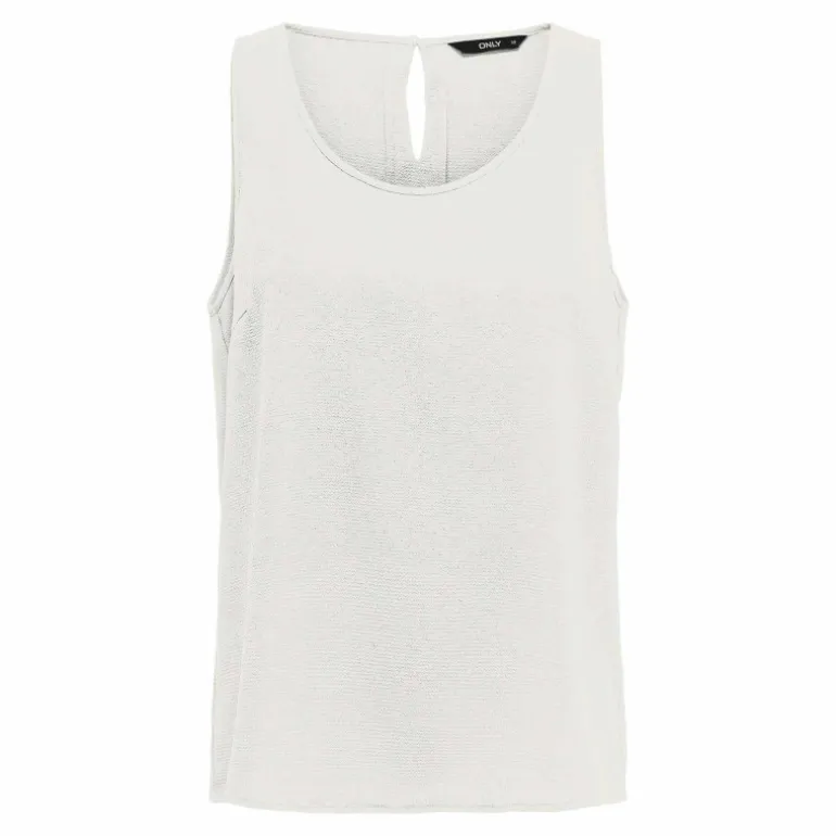 Haut sans manches droit col rond bouton au dos Femme ONLY