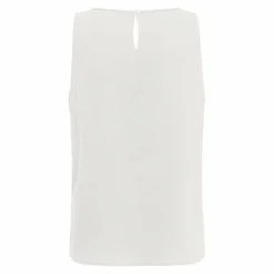 Haut sans manches droit col rond bouton au dos Femme ONLY