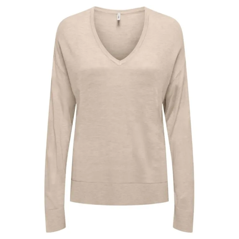 Haut vienna manches longues en maille col V Femme ONLY