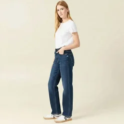 Jean bleu foncé Atlanta denim taille haute Femme AMERICAN PEOPLE