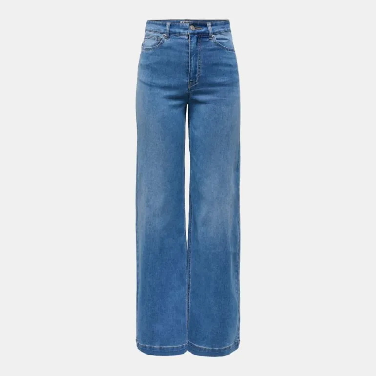 Jean denim à coupe large taille haute madison royal Femme ONLY