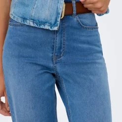 Jean denim à coupe large taille haute madison royal Femme ONLY