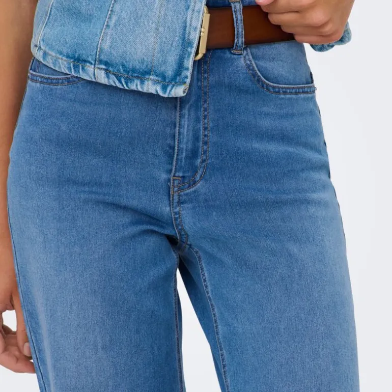 Jean denim à coupe large taille haute madison royal Femme ONLY