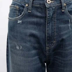 Jean denim foncé délavé effet déchiré Femme PLEASE
