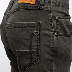 Jean denim slim à boutons effet déchiré Femme PLEASE