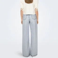 Jean effet destroy betti baggy taille haute bleu clair Femme ONLY