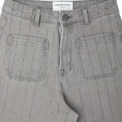 Jean gris atlanty à strass avec poches Femme LA PETITE ETOILE